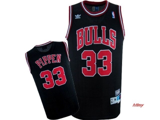NBA Chicago Bulls Pippen #33 mesh Jersey-black