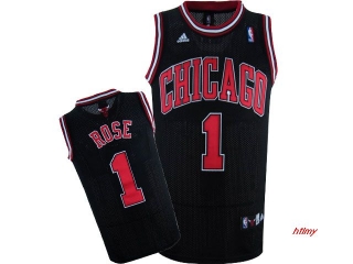 NBA Chicago Bulls Rose #1 game mesh Jersey-black