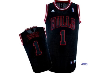 NBA Chicago Bulls Rose #1 mesh Jersey-black