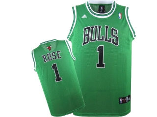 NBA Chicago Bulls Rose #1 mesh Jersey-green
