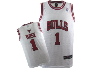 NBA Chicago Bulls Rose #1 mesh Jersey-white